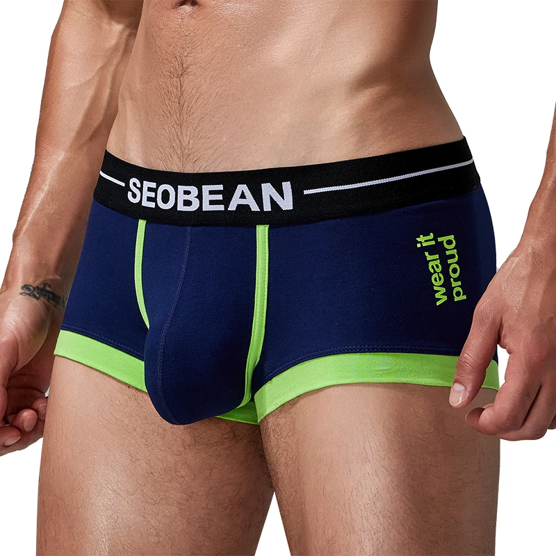 Men's Breathable Boxer Briefs Adult Underwear Multiple Colors Contrast Color Design U-Convex Pouch Youth Fashion Sports Boxers view 4