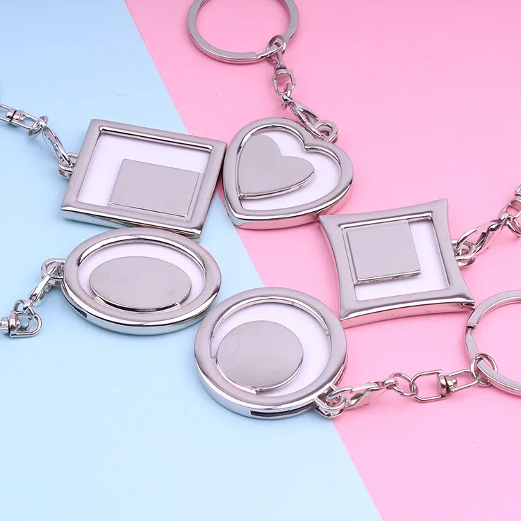 1pcs Blank Photo Frame Key Chain Gift Car Keyrings Pendants Metal Jewlery Keychains for Men And Women