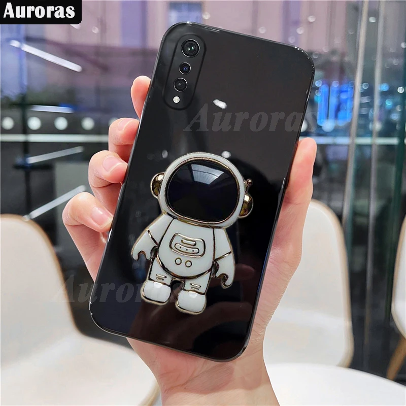 

Auroras For Cubot X70 Cover With Astronaut Holder Luxury Smooth Silicone Soft Shell For Cubot P60 P80 Phone Case