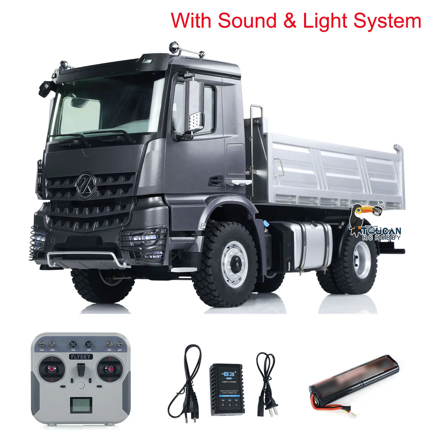 4x4 RTR Kabolite 5701 RC Dump Truck 2.4G 1/14 Scale Remote Control Dumper Tipper 2-speed Transmission Car Model Light Sound Set