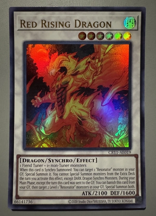 

Yugioh KONAMI Duel Monsters CR11-AE019 Red Rising Dragon Ultra Rare Asian English Collection Mint Card