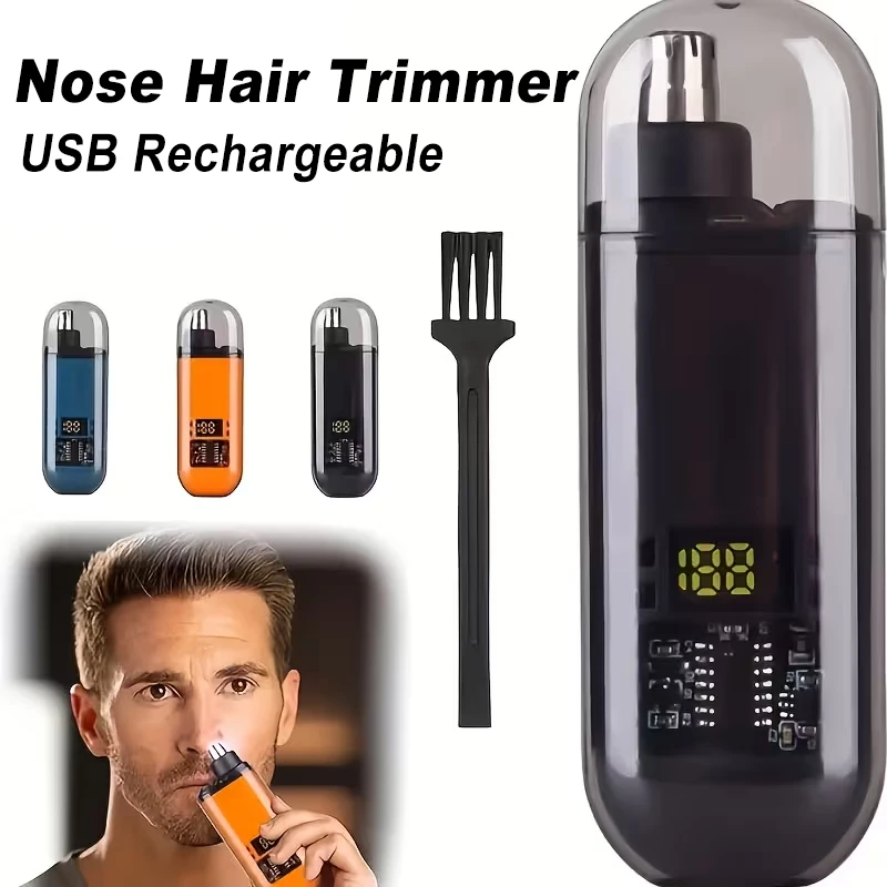 Recortador de Vello Nasal Recargable, Depilador Eléctrico de Nariz para Hombre, Afeitadora de Cejas, Mini Recortadora de Vello Nasal Portátil de Bolsillo