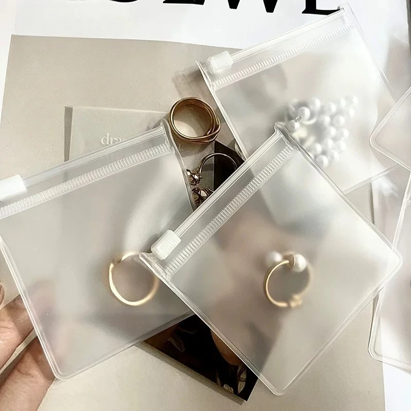 

20pcs/set Transparent Frosted Jewelry Packaging Zipper Bags Earring Bracelet Necklace Accessories Storage Display Dustproof
