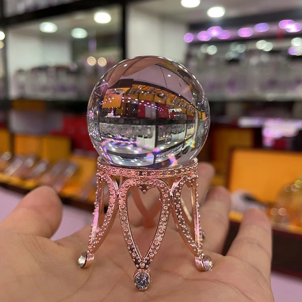 Fashion Crown Metal Crystal Sphere Crystal Base Support Display Stand Photography Props Handicraft Decor