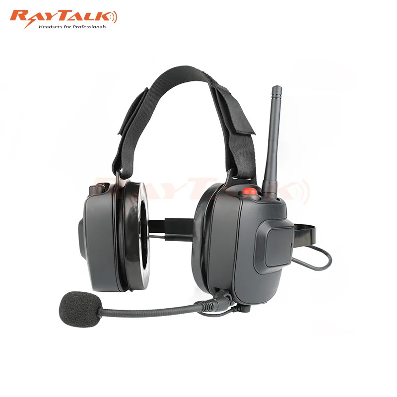 Professional Heavy Duty Behind-the-head Radio Headset with Built-in Two-Way Radio for Busy Professionals