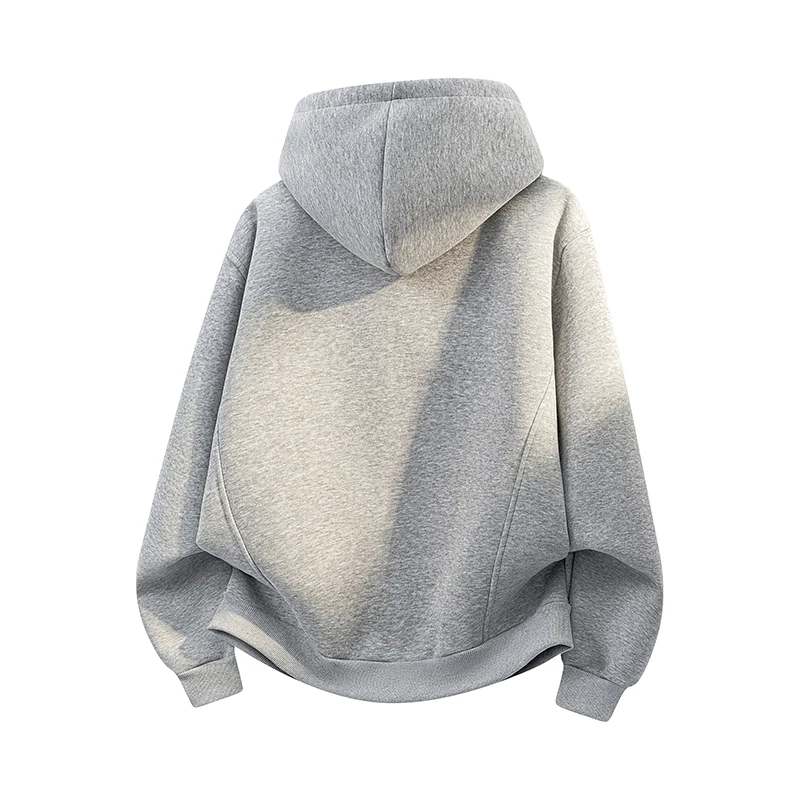 Men's Relaxed Fit Hooded Jacket with Diagonal Zipper Asymmetrical Zipper Hooded Jacket Streetwear-Style Hooded Casual Jacket