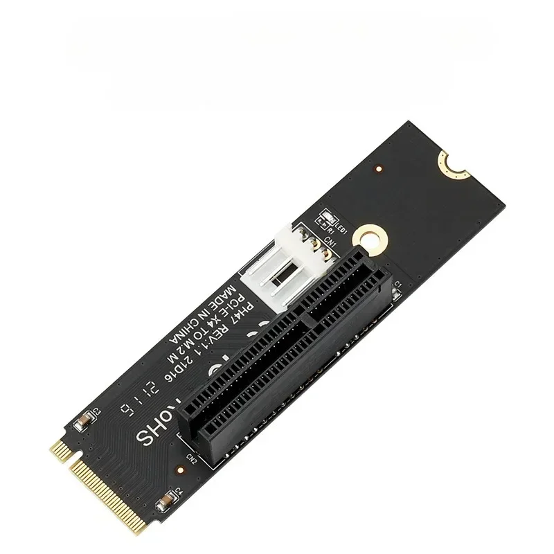 

Адаптер M2 M Key To PCIe X4 со светодиодным индикатором, SATA Power Riser для майнинга биткойнов, новейший NGFF M.2 To PCI-E 4X Riser Car