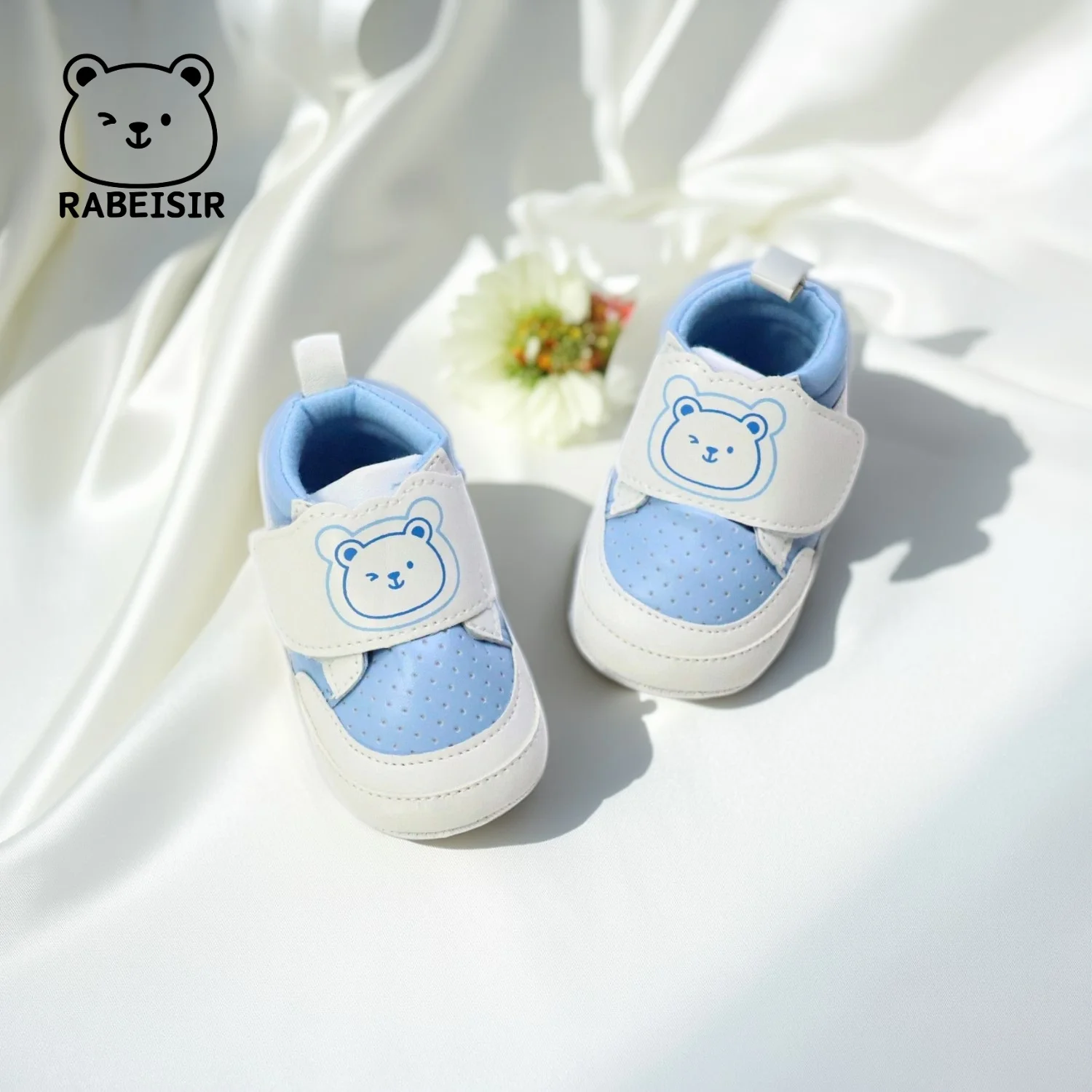 

Детская обувь для малышей, дышащая спортивная обувь на липучке с медведем, весенне-осенняя новая обувь для предварительного шага для маленьких мальчиков