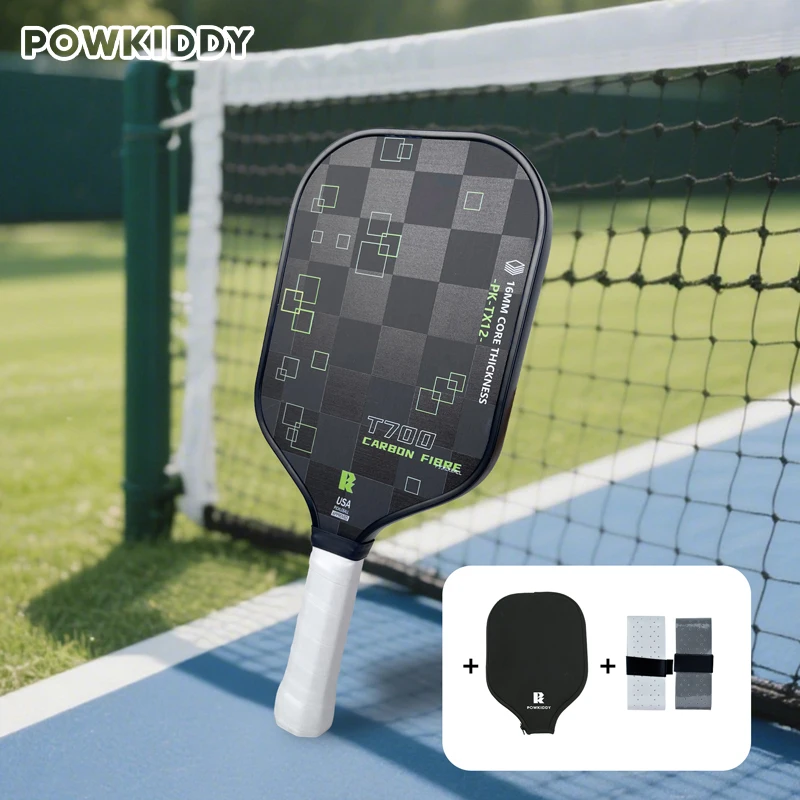 

T700 Carbon Fiber Heat Pressed Integrated Pickleball Paddle | PP Honeycomb Core | 16mm Thickness Sports Equipment for Pickleball
