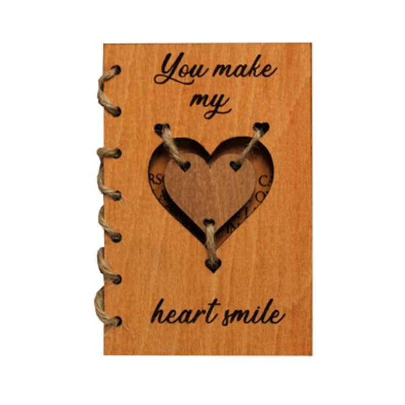 Valentines Day Card For Wife, Wooden Valentine Card For Her, Wood Valentines Gift Card For Boyfriend Girlfriend Durable