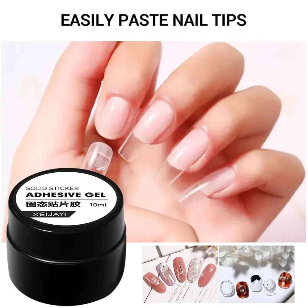 1PCS 10ml Solid Nail Tips Gel Transparent Clear Function Gel Nail Extension Gel Soak Off Nail Art Gel Need UV for women