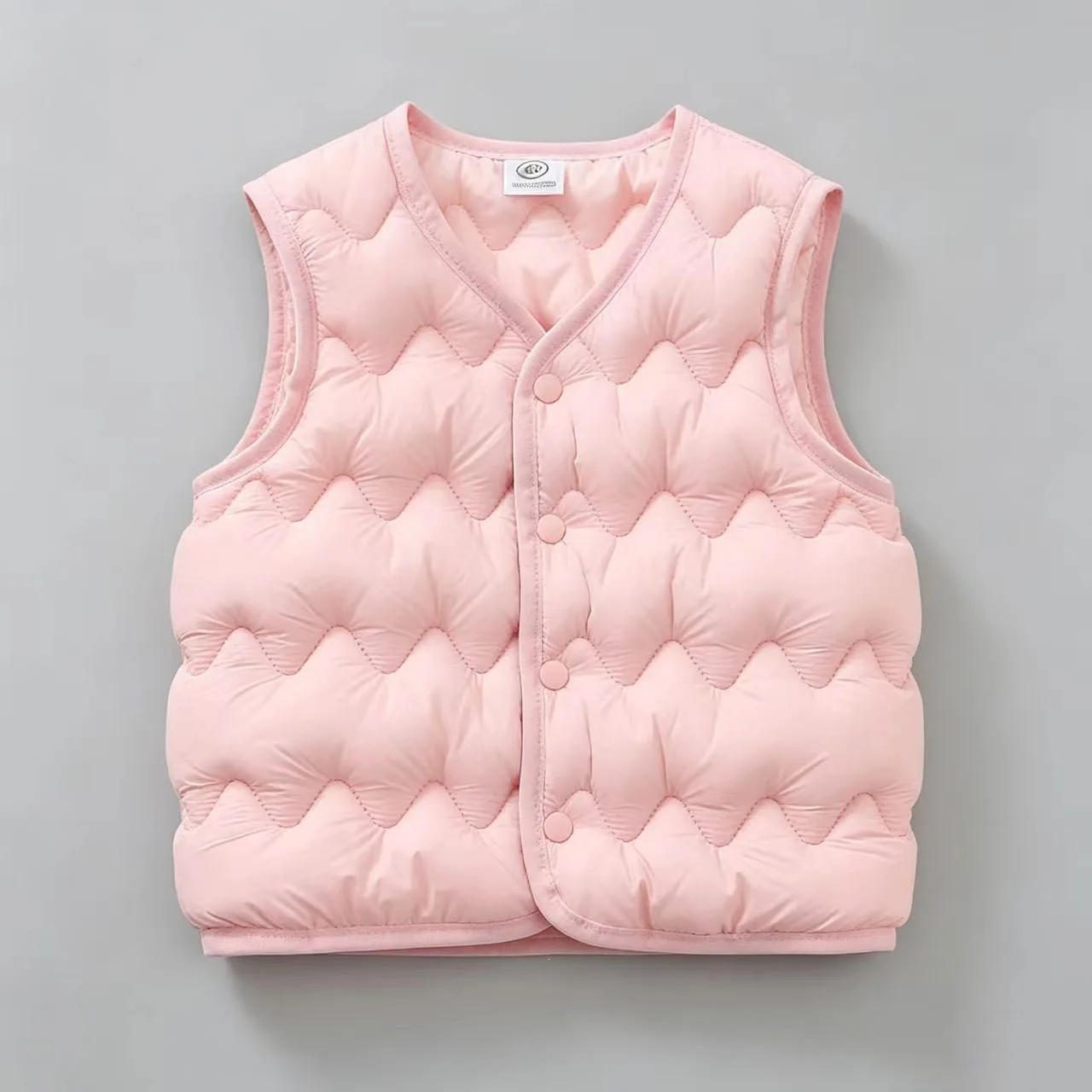 2-6Y New Winter Casual Quilted Children Vest Solid Color V-Neck Sleeveless Jacket for Girls Boys Warm Kids Outerwear and Coats