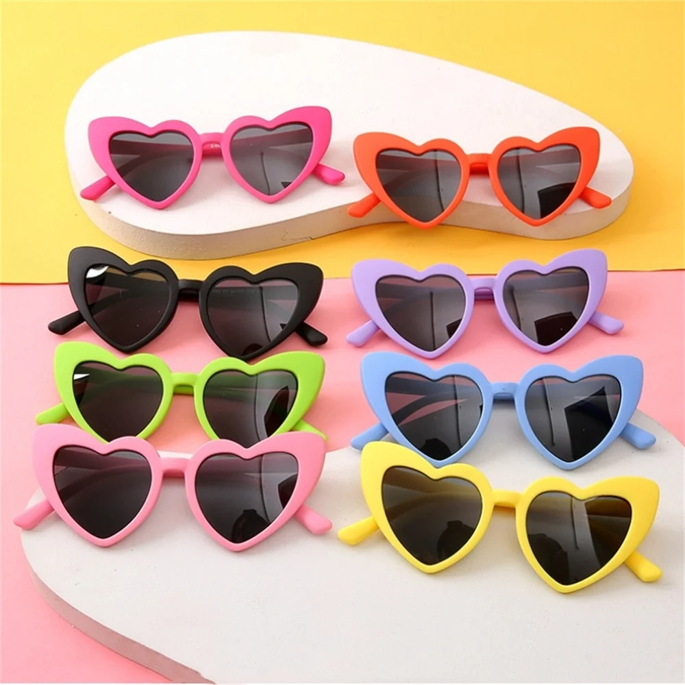 Children Sunglasses Girls Heart Shaped Sun Glasses Trendy All-Match Sunglasses Children Shade Eyewear Uv400 Protective Goggles