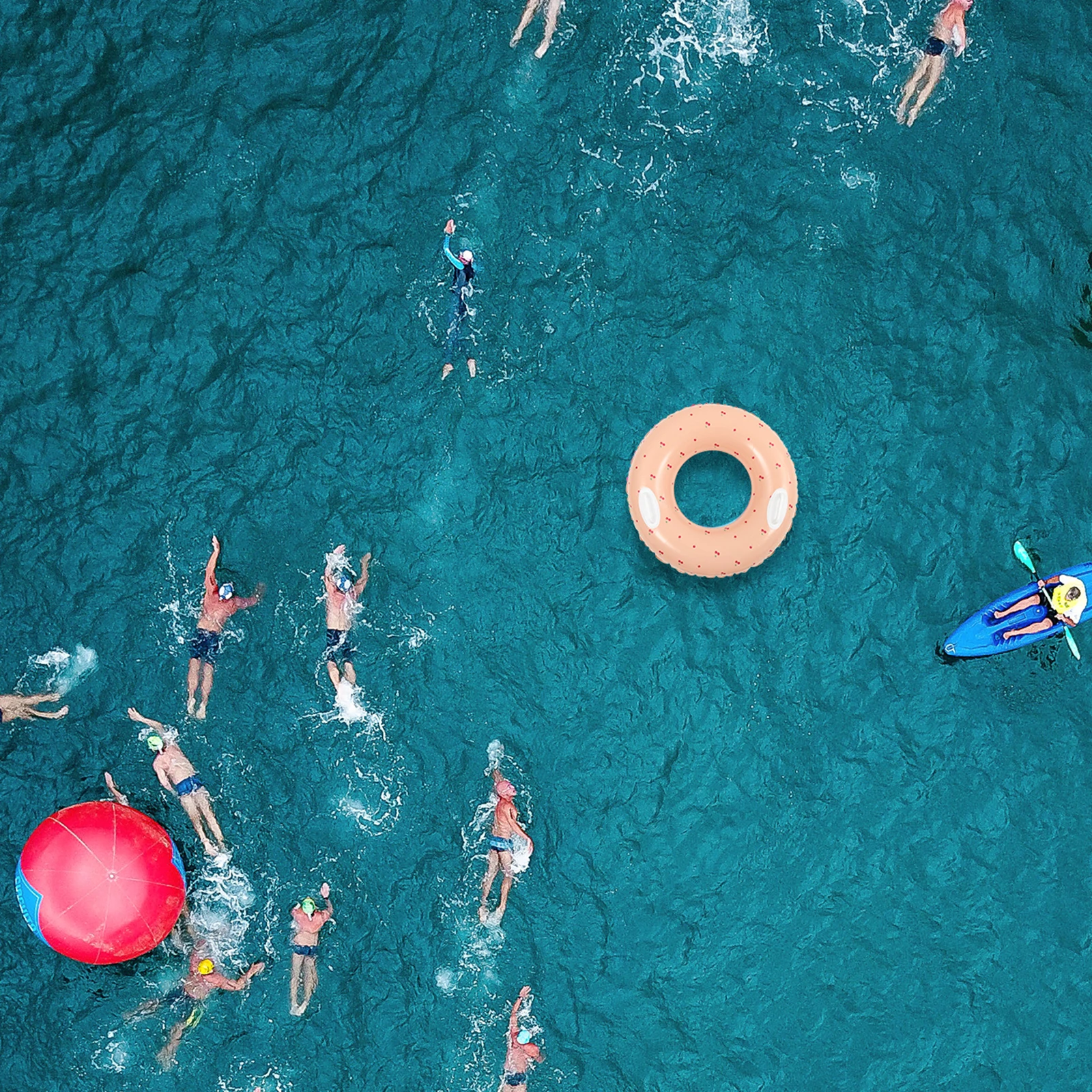 

Lovely Inflatable Swim Pvc Adult Pool Beach Floating Ring Summer Water Handle Design Safe Swimming Accessory Thicken