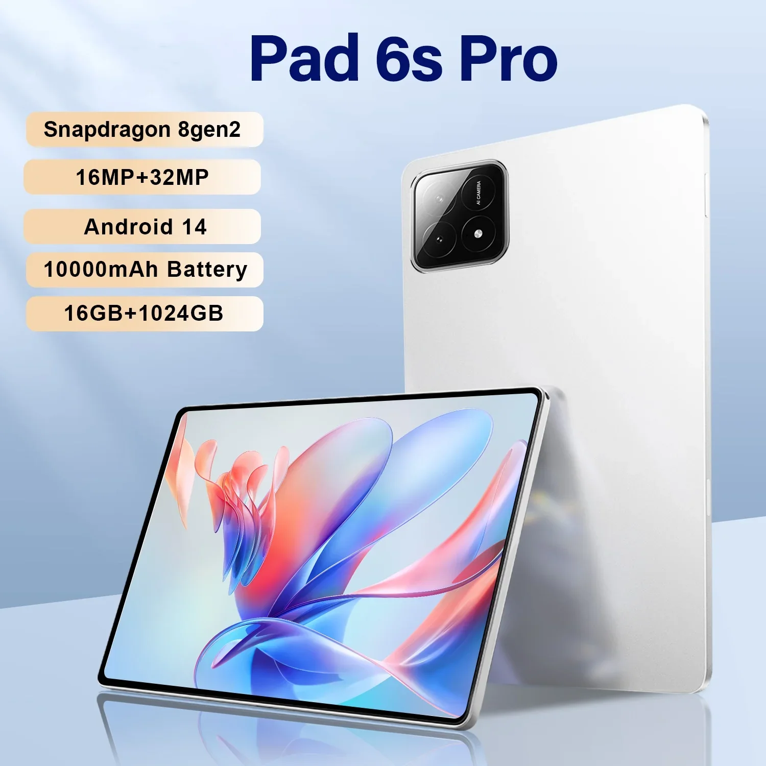 

Оригинальный планшет, экран 2024 дюйма, Android 14, 16 ГБ + 1 ТБ, 10000 мАч