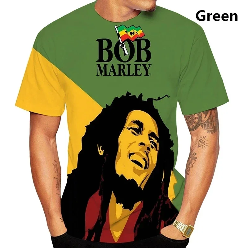 Fashion Trends T-Shirt Summer Bob Marley Men 3D Printed T-Shirt Reggae Hip Hop Casual Short Sleeve Printed T Shirt