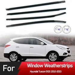 4PCS Car Outer Door Windows Rubber Weatherstrip For Hyundai Tuscon IX35 2010-2015 Hatchback Pressure Sealing Strip Accessories
