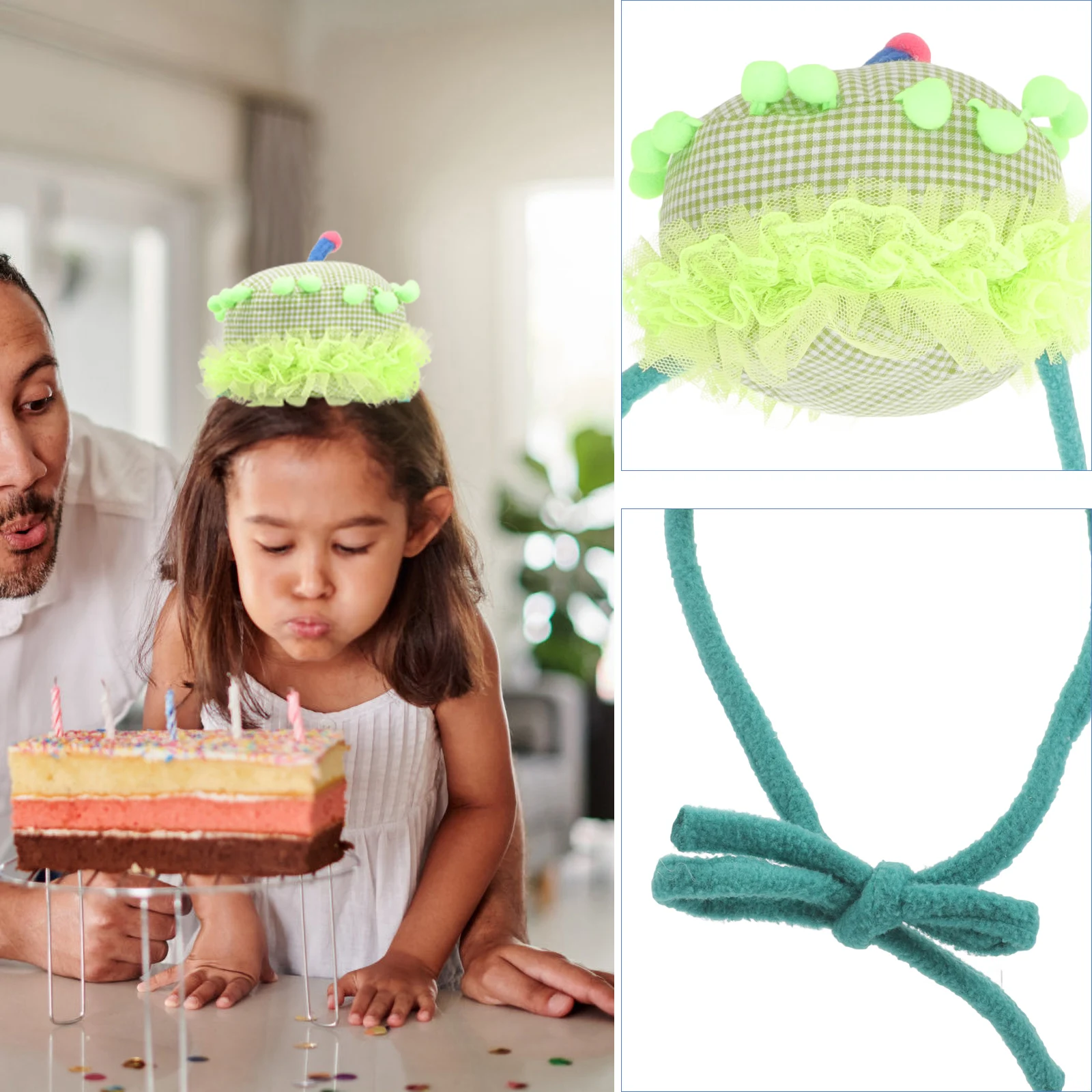 

Birthday Cake for Party Hat Kids Party Performance Decorative Green Child Photo Prop Festive Styles Great Gift