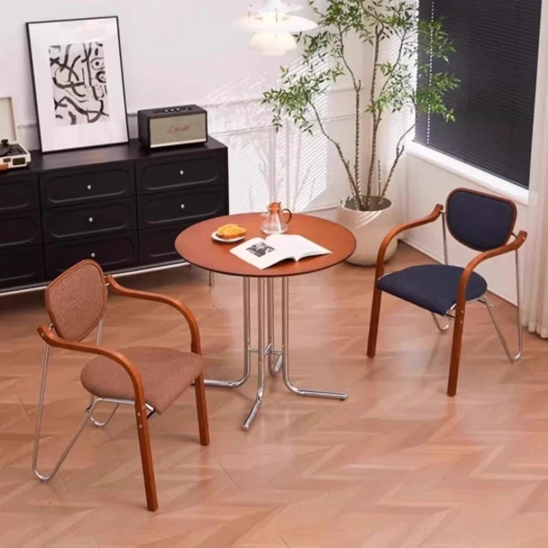 Middle Ages Solid Wood Vogue Dining Chair Simple Light Luxury Home Leisure Back Chairs Hermoso Y Elegante Dining Room Furniture