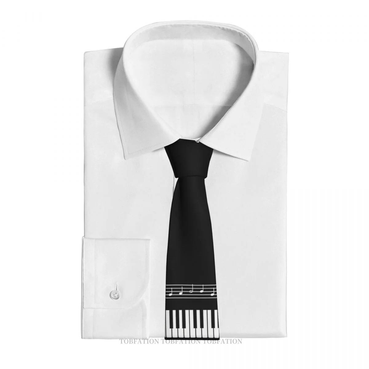 Piano Organ Keyboard Music Notes Classic Men's Printed Polyester 8cm Width Necktie Cosplay Party Accessory