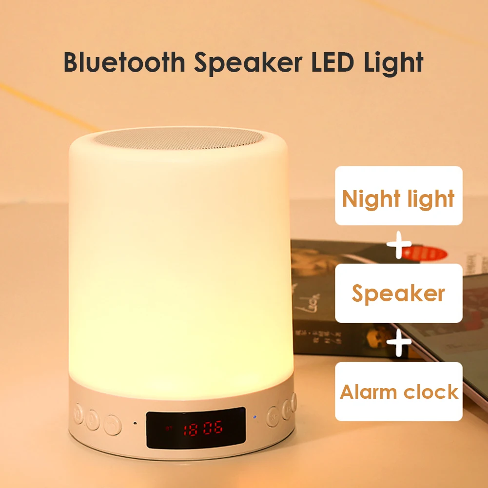 Wireless Speaker Bluetooth Music Player Touch Pat Light Colorful LED Night Lamp Bedside Table Lamp for Good Sleeps vitog yyk