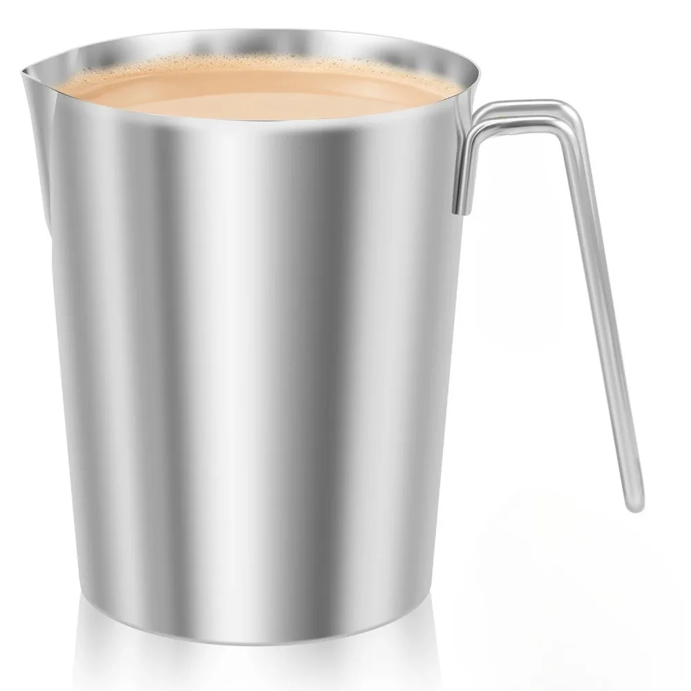 

Milk Frothing Pitcher Latte Art Jug Stainless Steel Measuring Cup with Scale Espresso Coffee Barista Tool Pour Spout