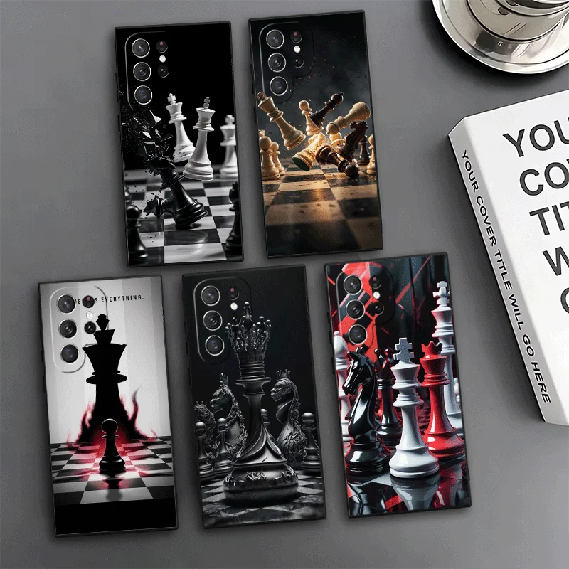 Competitive Chess Game Phone Case For Samsung Galaxy S24 S25 S26 Ultra S23 Plus S22 S21 FE S20 + Edge Pattern Customized Cover
