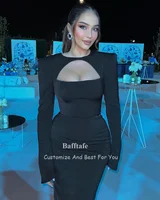 Customized Mermaid Black Prom Dresses France Long Sleeves Formal Evening Dresses Women Wedding Party Gowns Vestidos De Noche 3