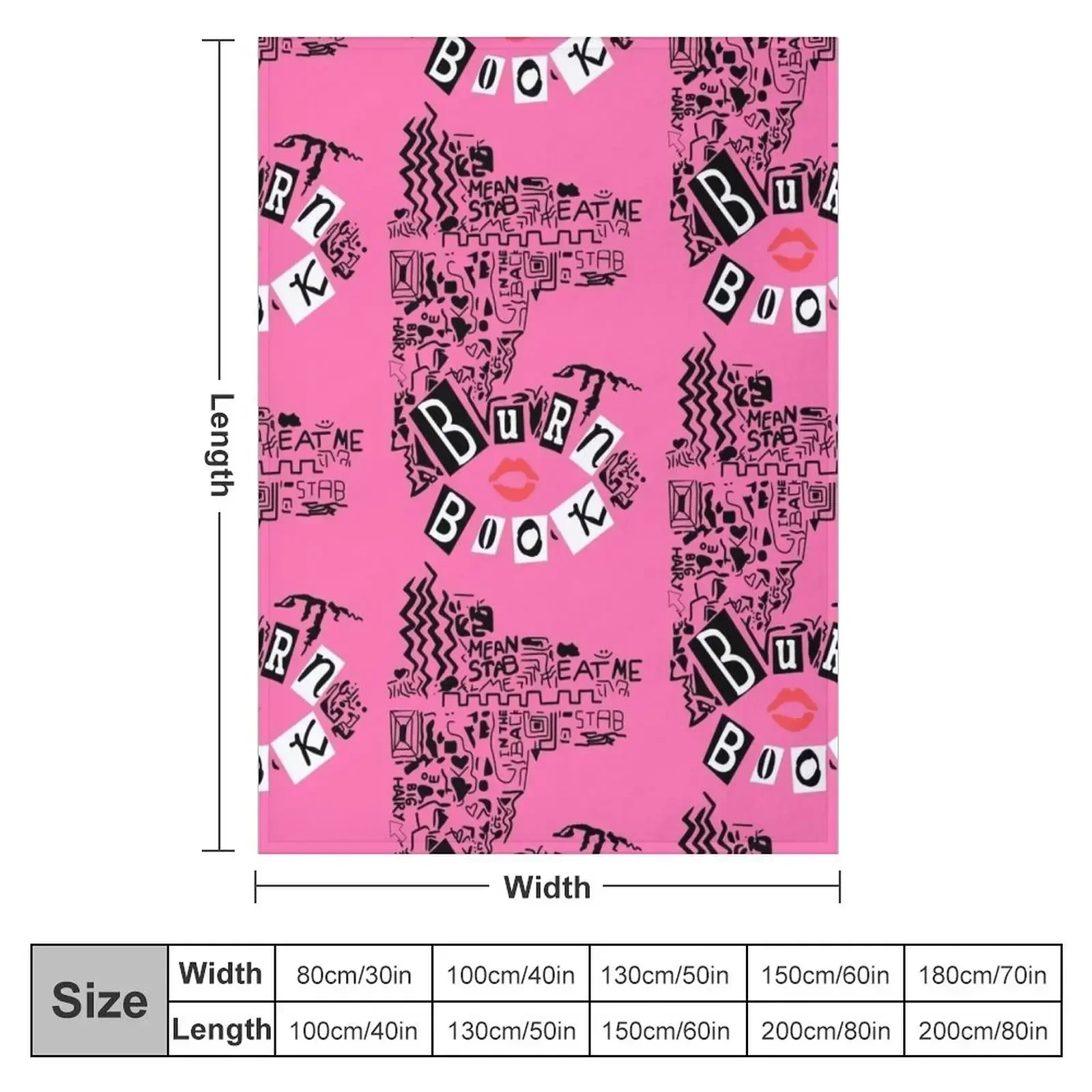 New Burn Book - Mean Girls Throw Blanket couch cozy soft plush fuzzy picnic outdoor blanket