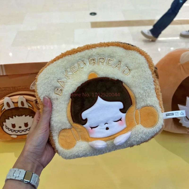 New Kawaii Skullpanda Plush Bag Pucky Labubu Soft Plush Pillow Cute Grain Toast Series Storage Bag Labubu Trendy Toy Xmas Gifts