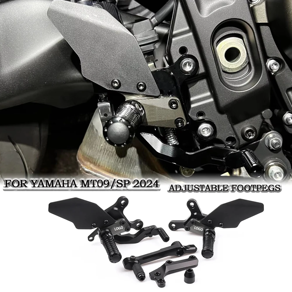 MT-09 Verstellbare Fußrasten Motorrad für YAMAHA MT09 2024 2025 Verstellbare hintere Fußstützen