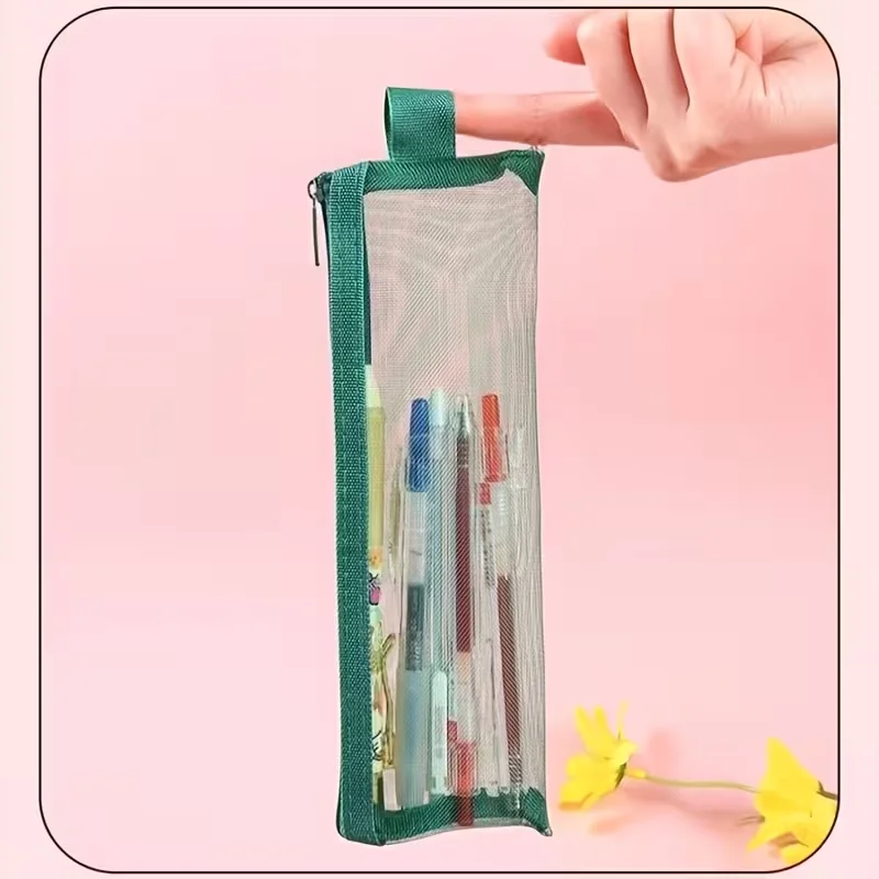 5PCS Nylon Mesh Makeup Bags Portable Multi-Functional Pencil Case for Storing Makeup Brushes Lipsticks - Organizing Cosmetic Bag
