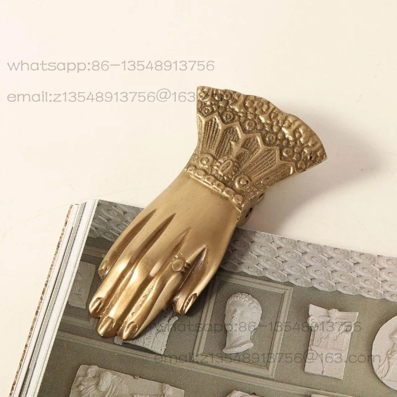 Brass creative palm shape clip retro book folder study decoration spot