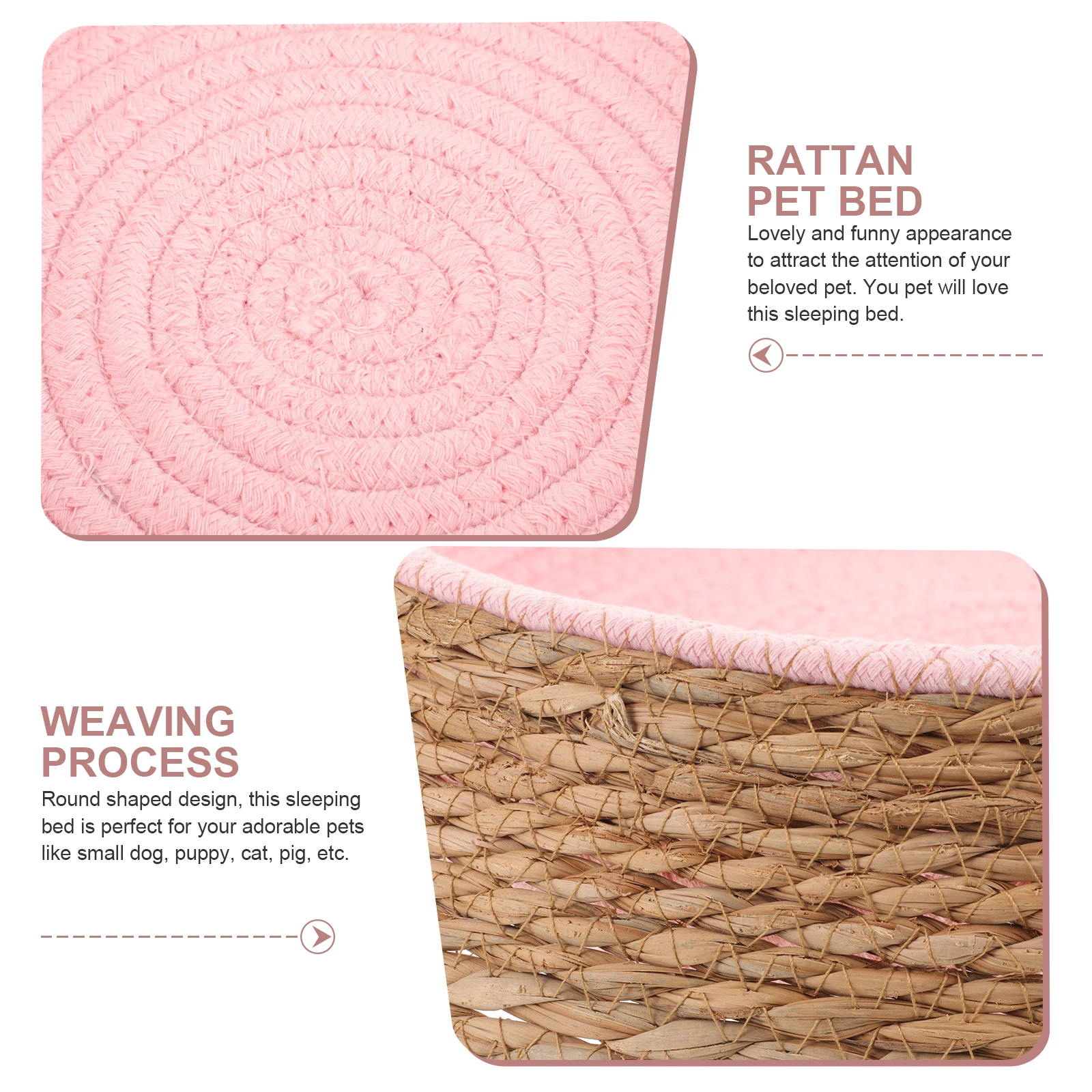 

High Grade Woven Pet Nest Round Lightweight Dog Cat Bed Cozy Warm Sleeping Cushion for Small Pets Pet Cushion Warm Sleeping Pad