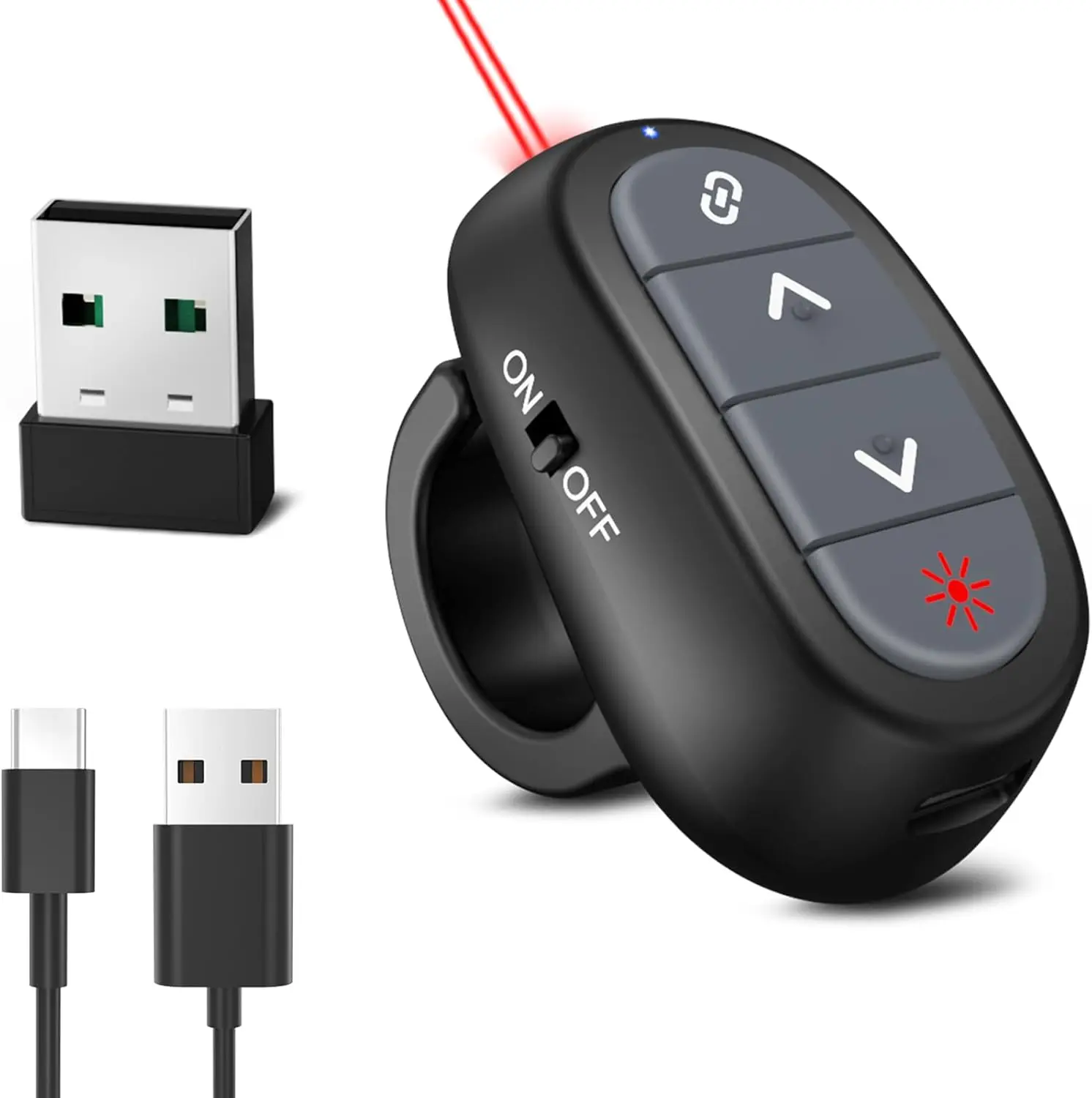 

Беспроводной презентационный пульт с лазерной указкой для PowerPoint, Google Slides на Mac, ноутбуках и в офисе