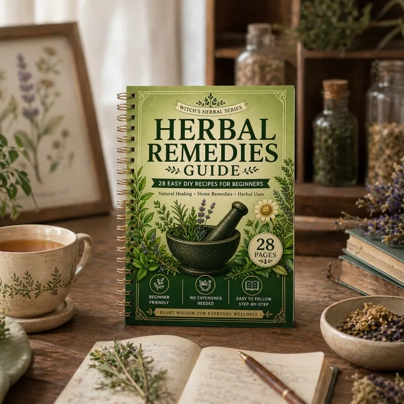 Herbal Remedies Guide Book 28 Pages DIY Natural Healing Recipes for Beginners Home Herbal Medicine Handbook