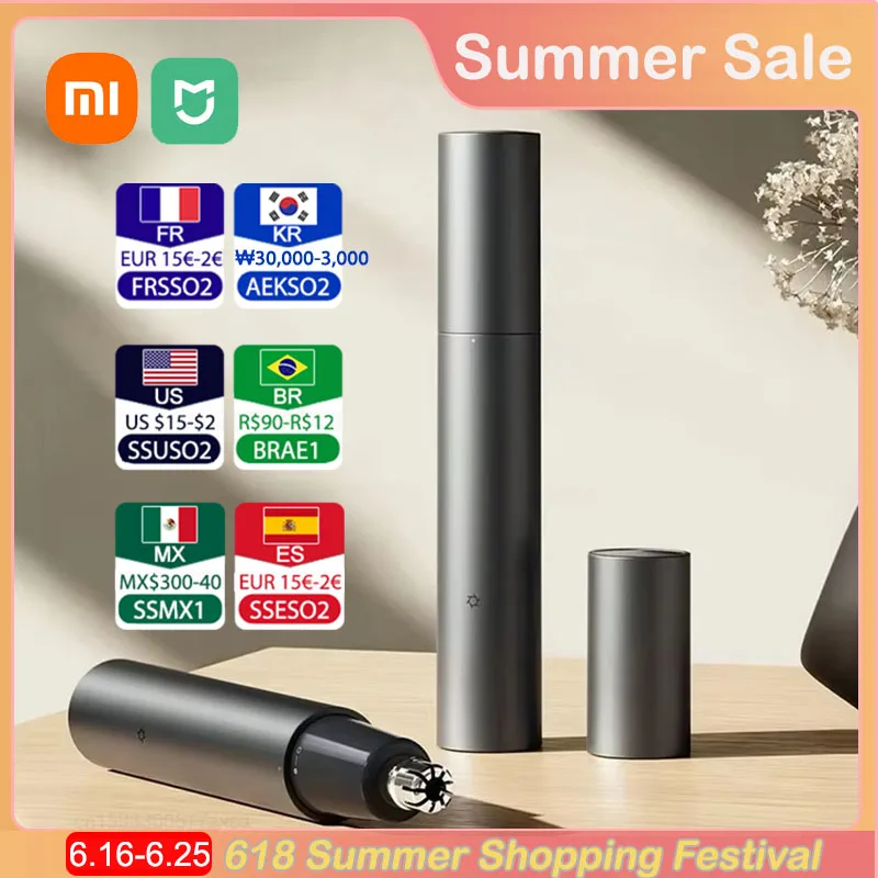 

Xiaomi Mijia электрический триммер для волос в носу портативный триммер для волос в носу и ушах для мужчин перезаряжаемая безболезненная машинка для стрижки волос