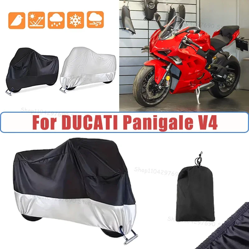 210D Oxford Motorcycle Cover Waterproof All Season UV Protection For DUCATI Panigale V4 Anti-Tear Windproof Motorbike Cover