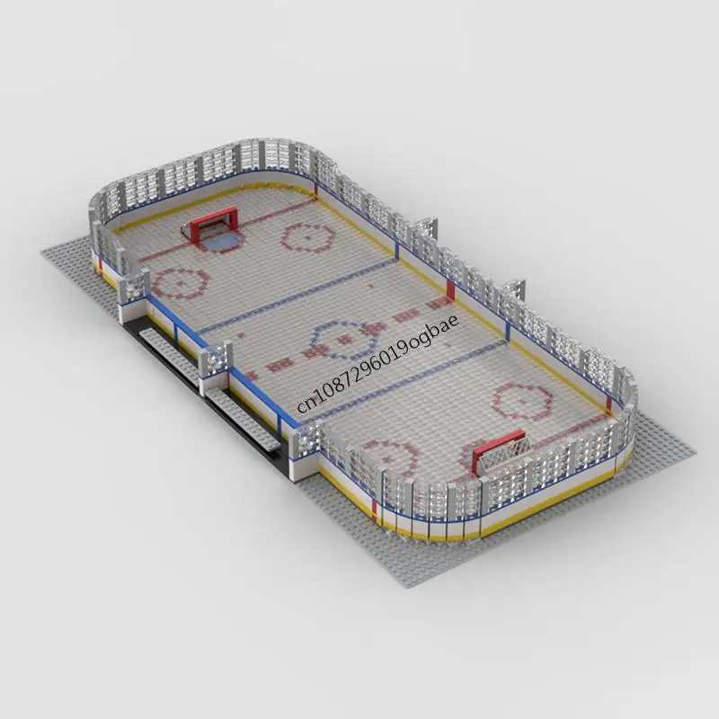 Novo 3332 pçs cidade venda quente vista de rua moc hóquei no gelo pista modelo personalizado quebra-cabeças diy ideias criativas crianças brinquedos presentes aniversário