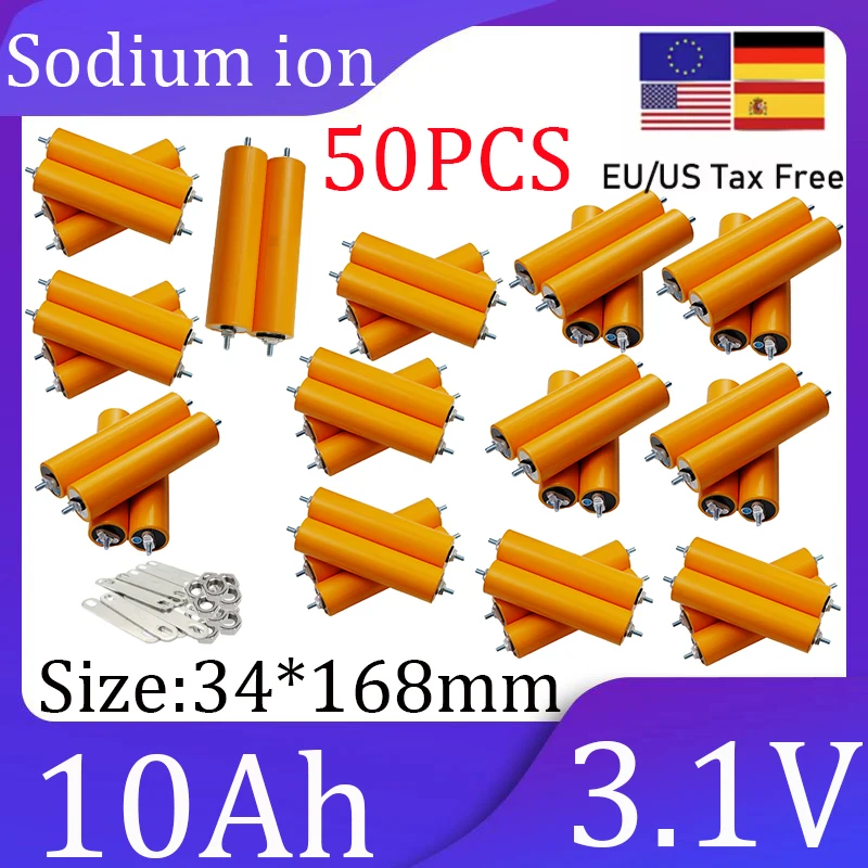 

50PCS new 3.1V 10Ah sodium ion batteries, low-temperature resistant DIY 12V suitable for balance car electric tool batteries