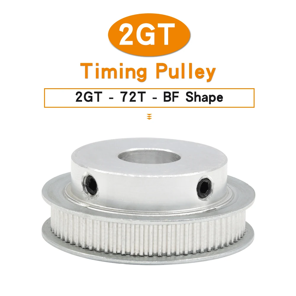 

2GT-72T Belt Pulley Bore 6/6.35/8/10/12/12.7/14/15/16/17/19/20mm Alloy Pulley Teeth Pitch 2mm Belt Width 6/10mm For 3D Printers