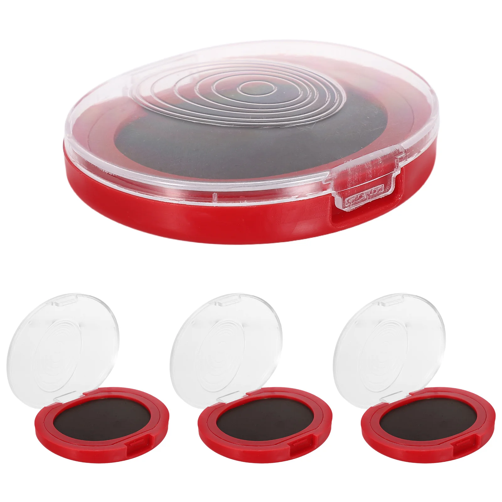 4 قطعة منصات الحبر بصمة الأحمر التجفيف السريع المدمجة بصمة ختم الوسادة لتحديد كوتور مكتب الفصول الدراسية استخدام #5