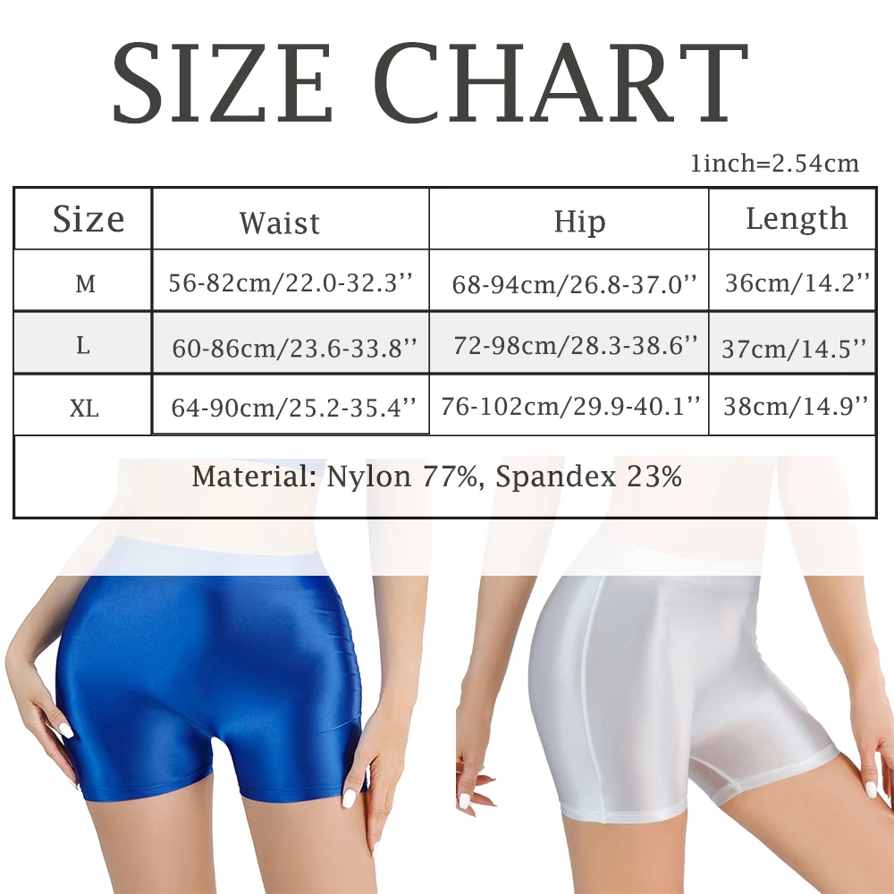 Women's Oil Shiny Glossy Sexy Thin Sheer Shorts Slim Fits Gymnastics Fitness Yoga Seamless Safe Pants Sport Casual Home Bottoms
