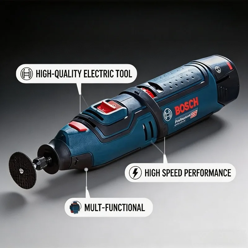 Bosch GRO12V-35 Cordless Engraver Grinder, Low-Vibration Design, One-Hand Operation for Long Sessions