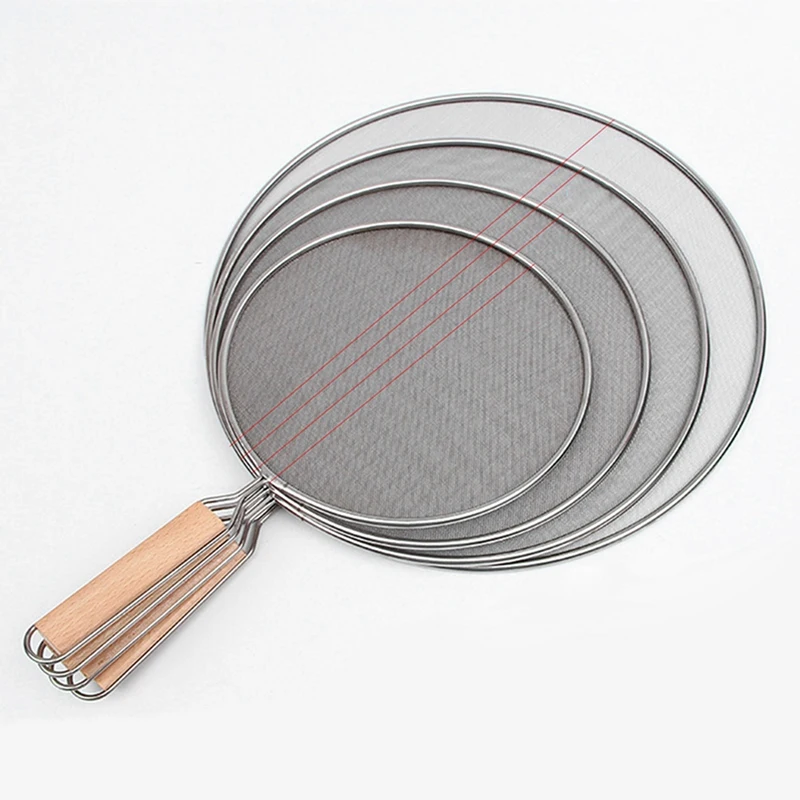 Cooking Frying Stainless Steel Anti Splatter Guard Oil Net Grease Splatter Screen Pan Mesh Guard Splash Cover Easy Install 33Cm