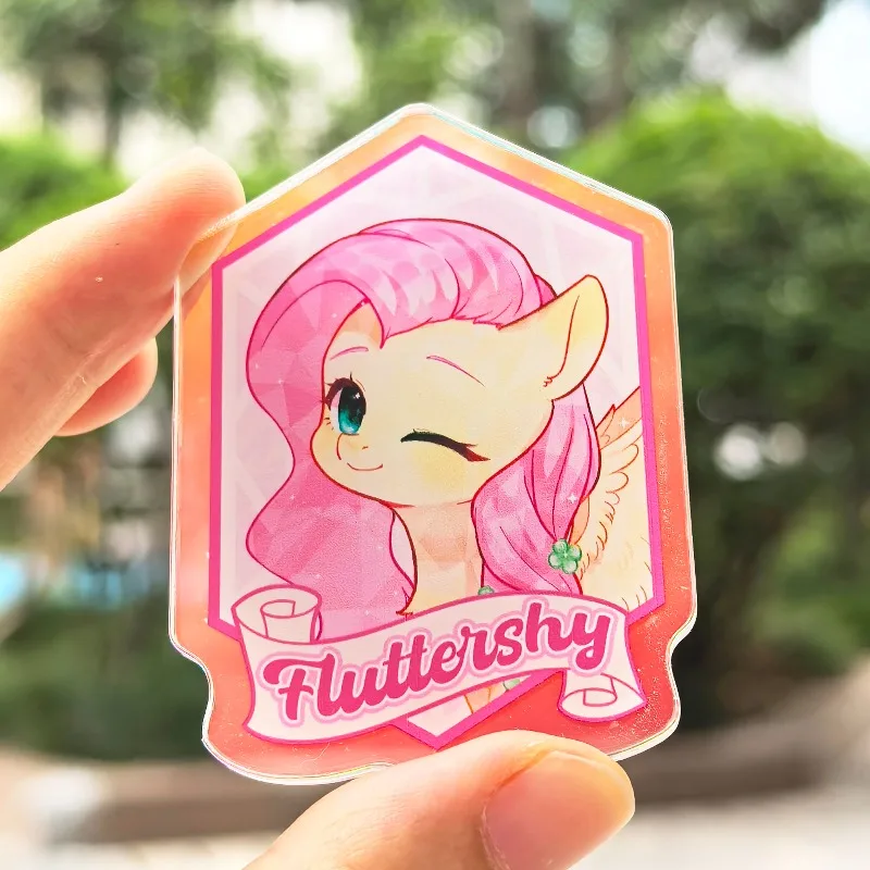 

Crystal Little Pony Fridge Magnet Rainbow Acrylic My Little Pony Fan-made Collectible Model Gift Back To School Anime Toys