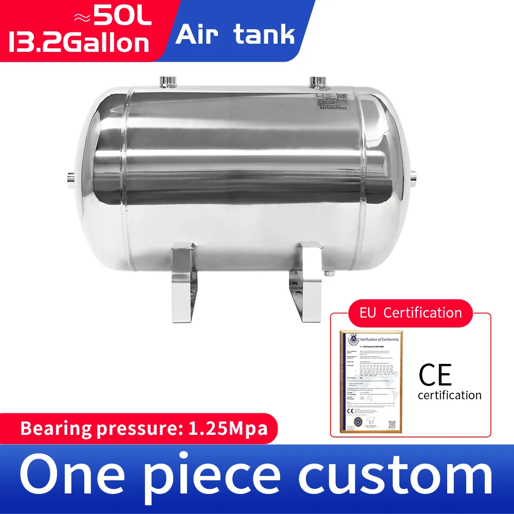 50L 304 Stainless Steel Horizontal Air Compression Tank Vacuum Buffer Air Storage Suitable for Beauty Instruments