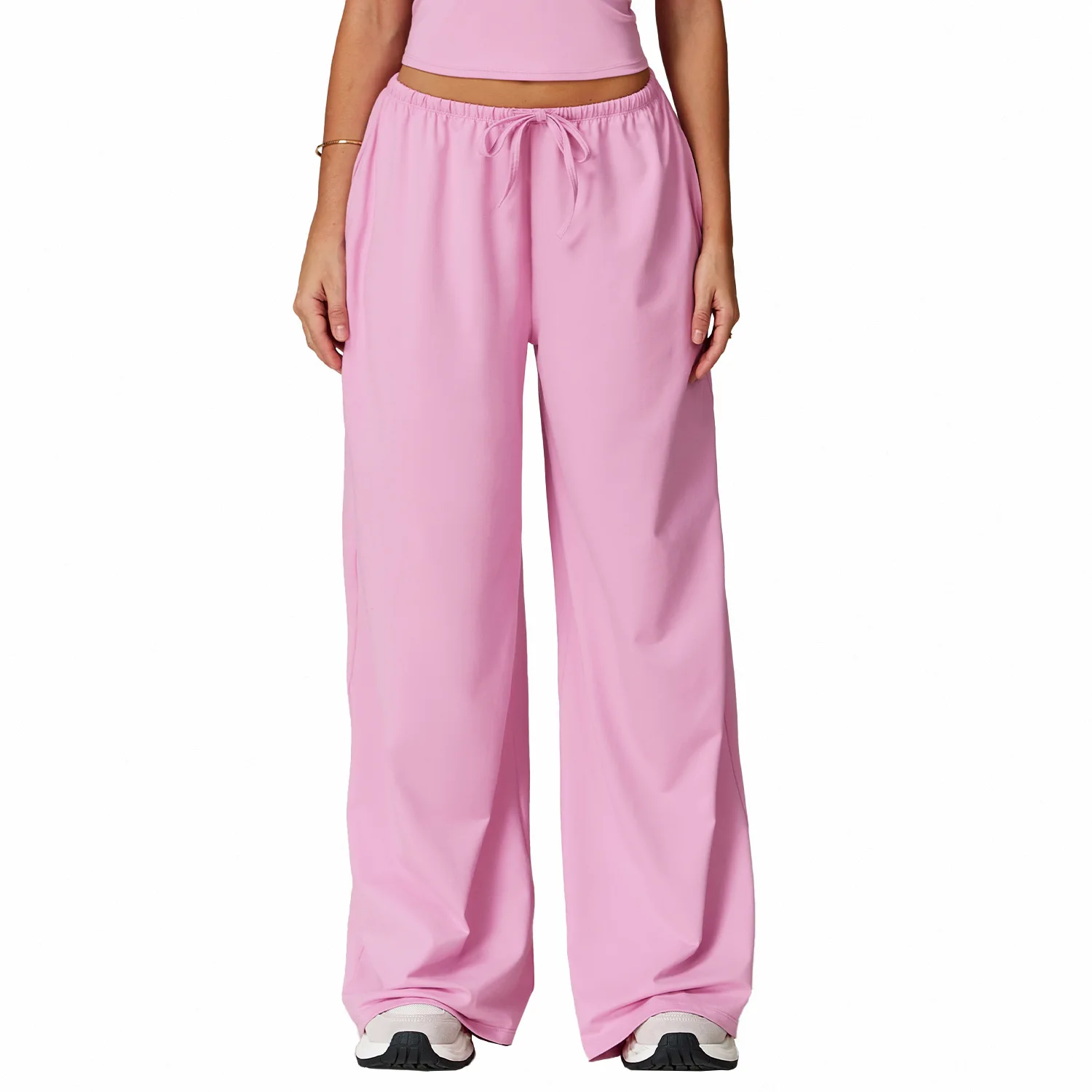 

Maxdutti Woolen Pants With Hanging Wide Legs Loose Casual Pants For Women Sports And Fitness Elastic Drawstring Pants