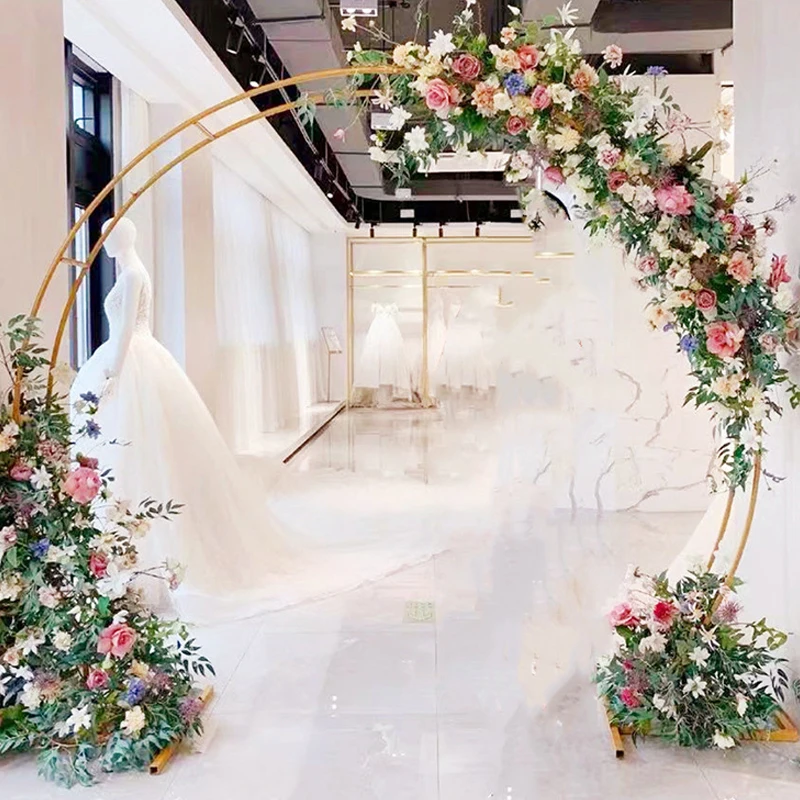 

*Wedding Wrought Metal Iron Arch Props Ring Double-pole Flower Door Shelf Arch Wedding Outdoor Stage Background Decoration