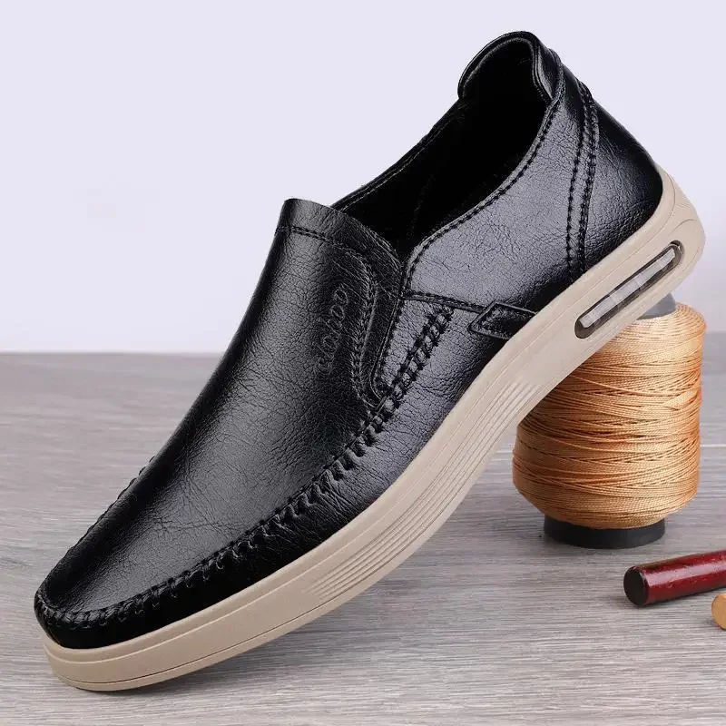 

Men's British Genuine Leather Moccasins Summer 2024 New Leather Shoes Male One Pedal Loafer